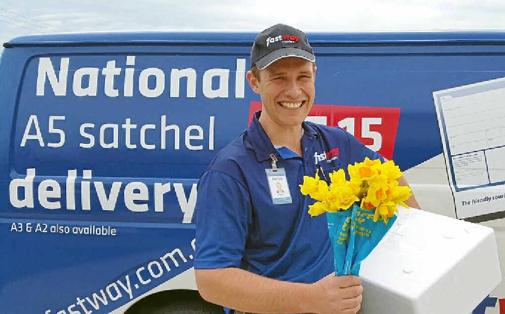 FLOWER POWER: Grafton Fastway driver Rod Lawson has been busy in recent days delivering daffodils for Cancer Council fund raising events in the region. FLOWER POWER: Grafton Fastway driver Rod Lawson has been busy in recent days delivering daffodils for Cancer Council fund raising events in the region.